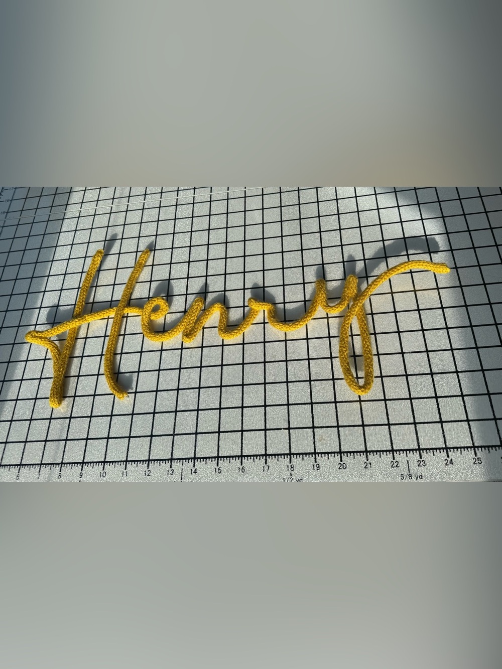 Yellow Knit Cord Wall Decoration